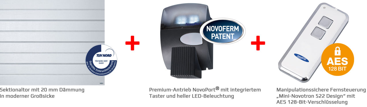 Bild Novoferm - Sektionaltor iso 20, Premium-Antrieb, Handsender